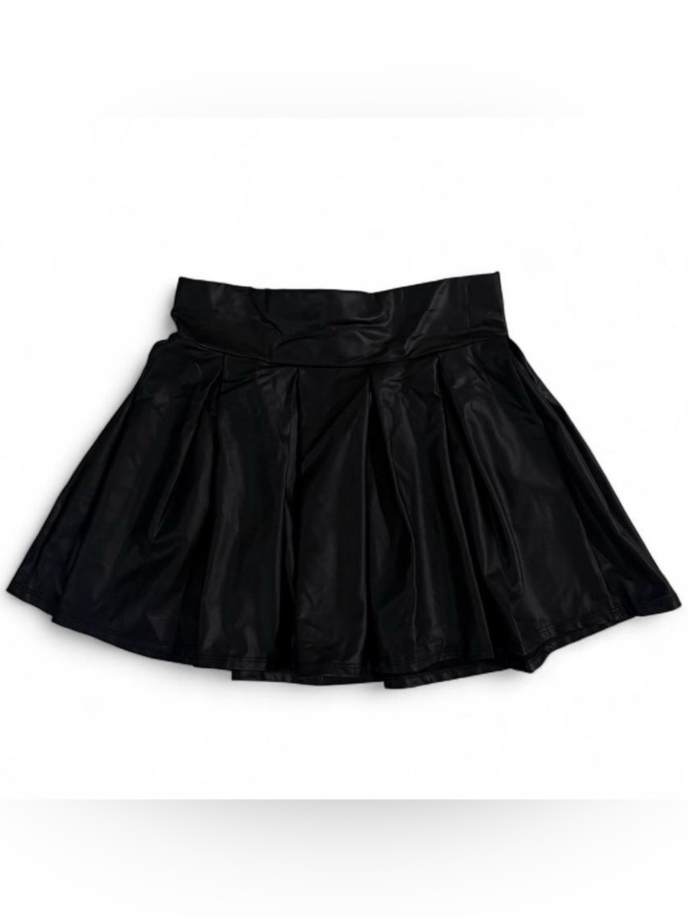 Black Faux Leather Skirt